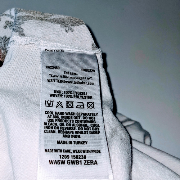 Ted Baker Zera Woodland Tee, White, Ted Size 3 - Picture 6 of 8